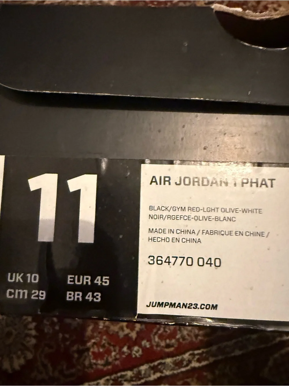 Jordan 1 Phat Black Red Olive